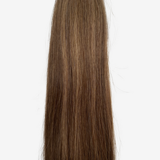 Micro Bonding Echthaar-Extensions / Gesträhnt / Dubai / Aschbraun - Karamellblond