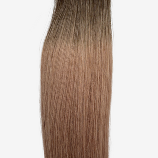 Micro Bonding Echthaar-Extensions / Ombré / Smoke / Aschbraun - Roseblond