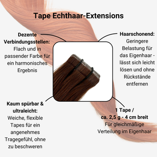 Tape Echthaar-Extensions / 8A / Karamellblond